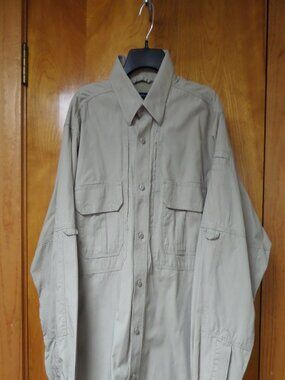 Mens 5.11 Tactical Series 72157 LS Tan Color Shirt Size Large
